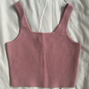 Kendall & Kylie Mauve Ribbed Crop Top